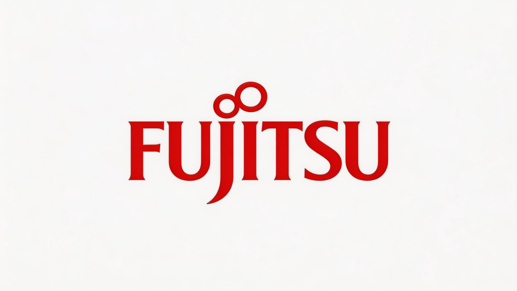 jimeng 2026 02 11 7850 提取图片中第二行第四个的“fujitsu”图标，背景改为白色，保持图标不变，输出...